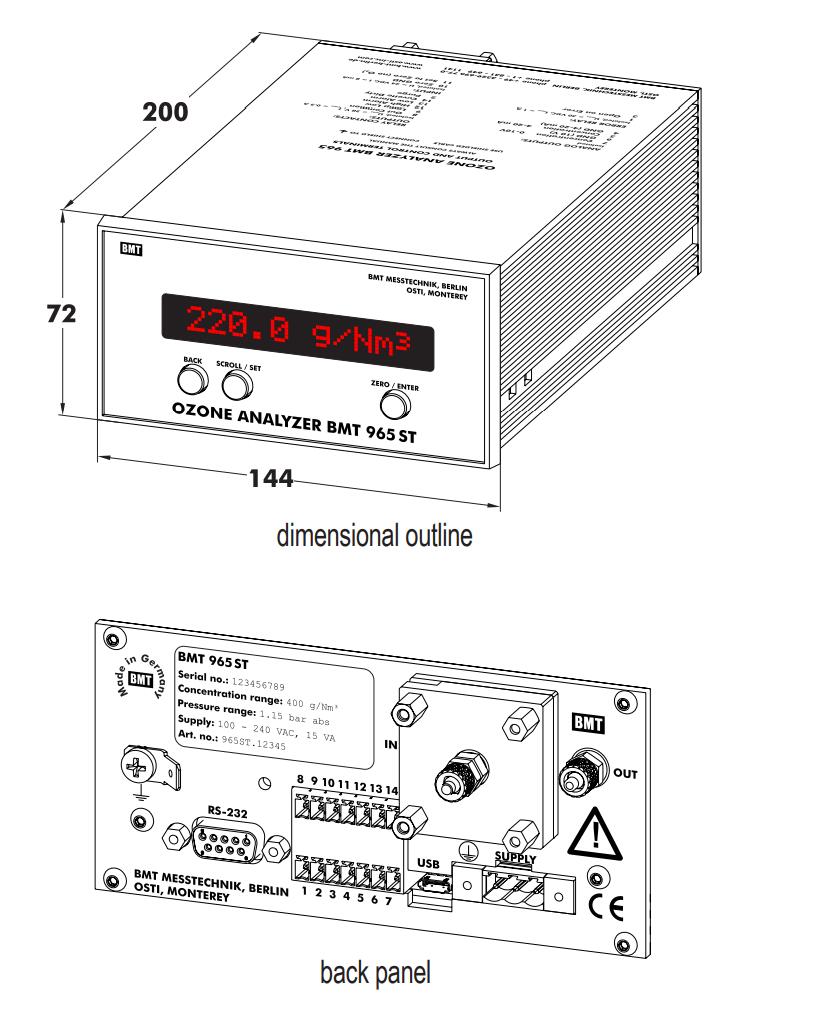 德國BMT 965 ST 高濃度臭氧分析儀 （0-600g/Nm3）(圖2)